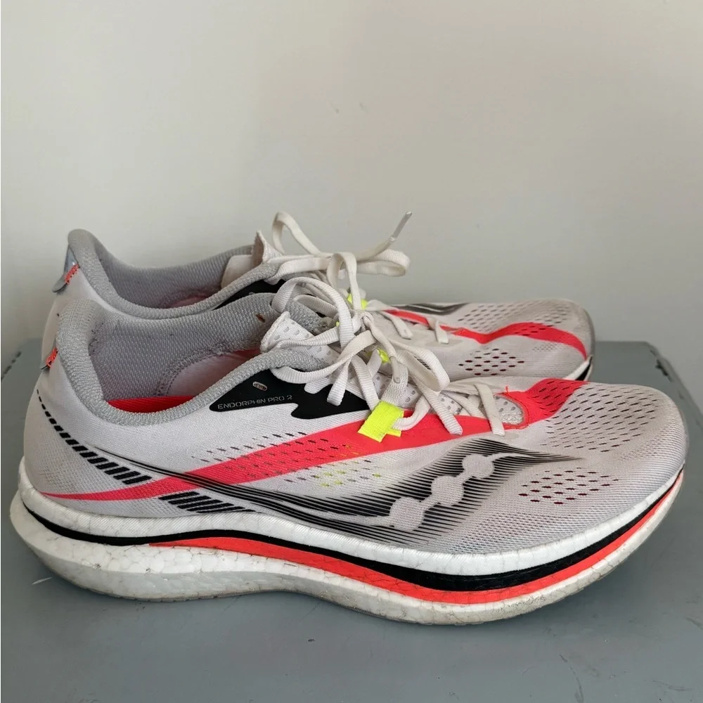 Saucony Endorphin Pro 2 Men’s Running Shoes Sneakers White in Hot Streak 11.5 - Picture 8 of 12
